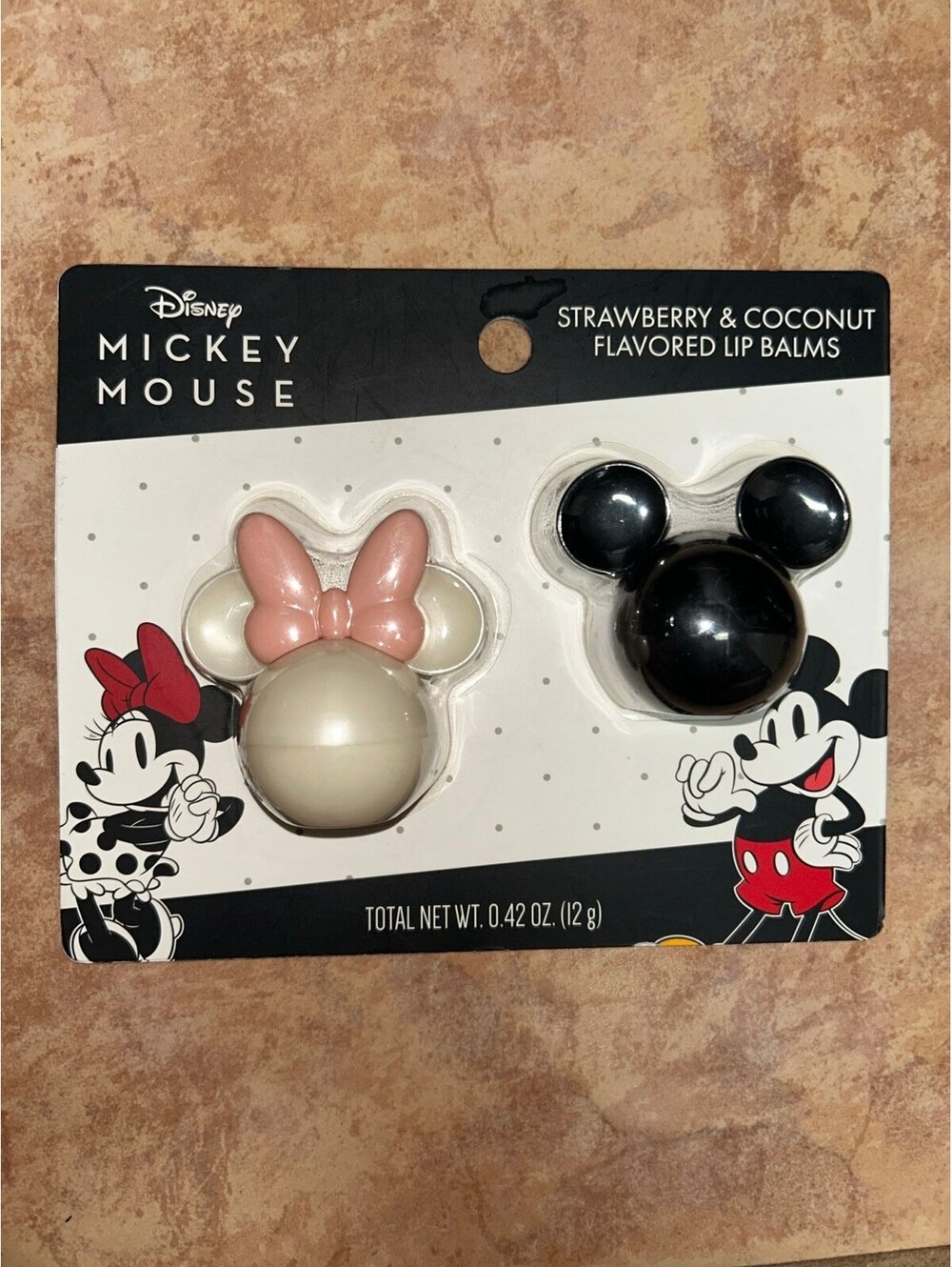 Disney Mickey & Minnie Mouse Strawberry & Coconut Lip Balm Set – New Sealed